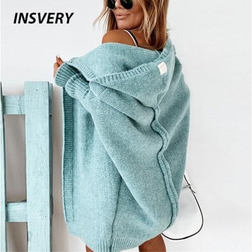 Winter Womens Knitted Cardian Sweater Hoodies Women Long Sleeve Solid Loose Pullover Tops Soft Oversized Women Long Sweater