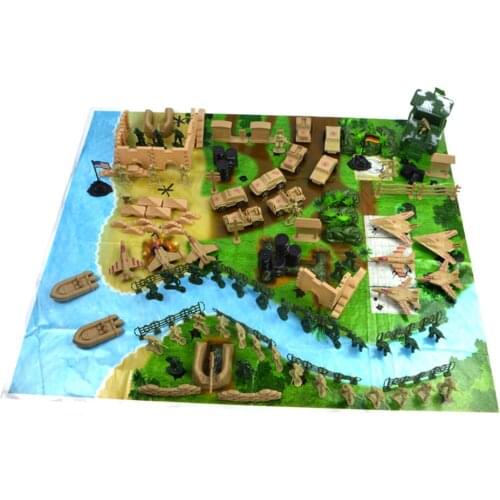 150pcs Military Playset Toy WWII Soldier Figures 5cm Figures with Tanks Planes Flags & More Accessories DIY Army Base Model Toy