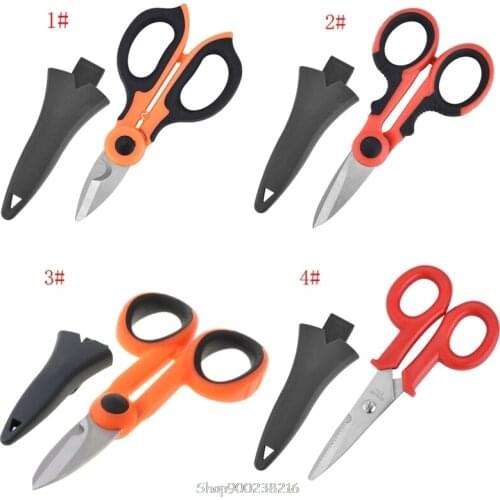 2/1 High Carbon Steel Scissors Household Shears Tools Electrician Stripping Wire Cut Tools for Fabrics, Paper N02 20 Dropship