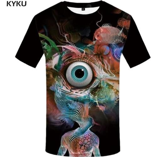 3d Tshirt Black T-shirt Men Eye Tshirts Casual Psychedelic Shirt Print Hilarious Funny T shirts Street Tshirt Printed
