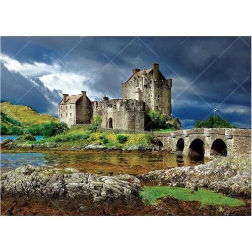 Eilean donan castle scotland 5D DIY Diamond Painting landscape 3D Embroidery Cross Stitch Rhinestone Mosaic art Home Decor FG795