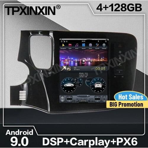 128G Tesla Screen Android Car Radio 2 Din Stereo Receiver For Mitsubishi Outlander 2014 2015 2016 2017 2018 GPS Audio Head Unit