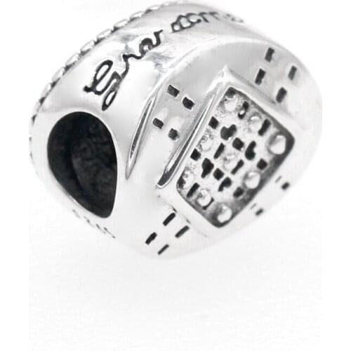 925 Sterling Silver Geometric Square Charm Bead Fit Original Pandora Charm Bracelet DIY Accessories Jewelry