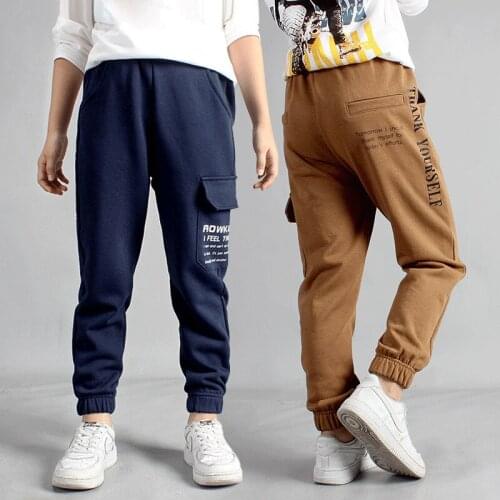 Boys Pants Korean Style Fashion Children Sport Causal Pants Enfant Garcon Kids Lesisure Trousers 4-14 Years FM037