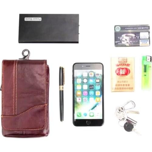 Genuine Leather Phone Case Shoulder Belt Hook Loop Pouch For Huawei Y7/Y7 Prime/Y6 (2017),Enjoy 7 Plus,Y5 (2017),Honor 8 Pro