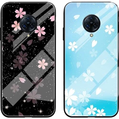Flowers Tempered Glass Border Case For Vivo V9 Y85 Y81 Y83 Y91 Y95 Soft Phone Cover For Vivo NEX S 3 Phone Case
