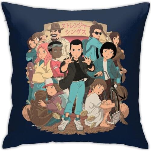 Stranger Things Anime Decorative Pillow Case Throw Pillow Case Red Square Pillow Case Home Decoration Unique Pillow Case