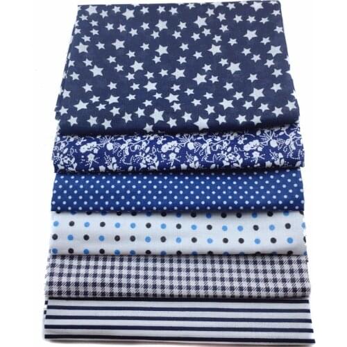 Navy Blue Plain Patchwork Cotton Fabric Fat Quarter Bundles Sewing Textile Patchwork Fabric For Bags Hats Baby Clothes 50x50cm
