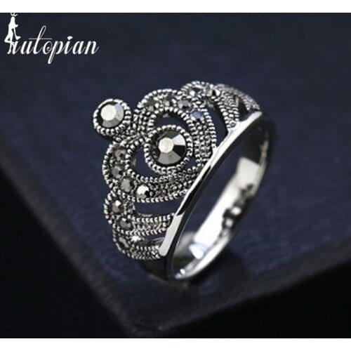 Iutopian Brand 2015 Vintage Retro Ring Anels For Women Unique Bohemia Crown Rings Anti Allergy Party Jewelry #WN99020