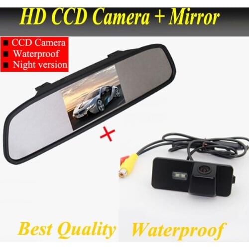 Rear camera for VW Jetta PHAETON/SCIROCCO/SEAT LEON/BORA/EOS/LUPO/BEETLE/GOLF/SUPERB Passat B6 variant + 4.3" Car rear Mirror