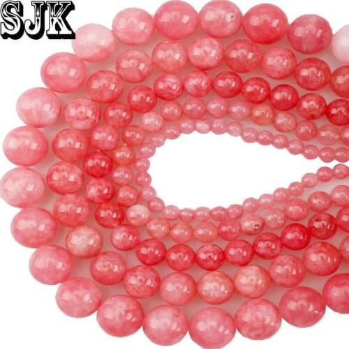 Natural Gem Stone Red Angelite Stone Round Loose Beads 4 6 8 10 12mm DIY For Bracelet Necklace Earrings Jewelry Making S184