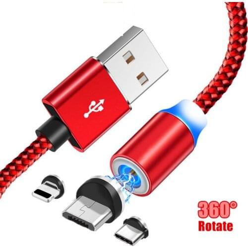 LED Magnetic Cable Type C Micro USB Magnet Charging Cable For Xiaomi mi 9t 8 Motorola Moto G G2 G3 G4 Play G5 G5S Plus E E2 E3