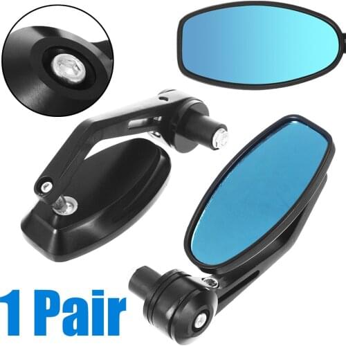 Mayitr 1Pair 7/8" Handle Bar End Side Mirrors Motorcycle Street Sports Bikes Chopper Rearview Mirror For Honda For Ducati