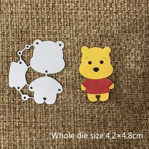 New Design Craft Metal Cutting Dies bear lovely Winnie the Pooh Scrapbooking Album DIY Paper Card Craft Embossing Die Cuts