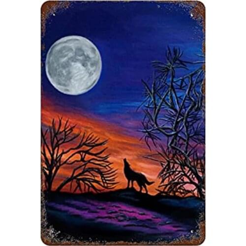 Retro Metal Sign Vintage Tin Painting Decoration The Howling tin wall art for Movie House Bar Pub Funny Retro Wall Art Sign