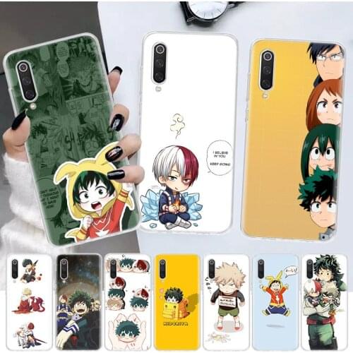 My Hero Academia Midoriya Anime Soft Cover Phone Case For Xiaomi Note 10 Mi 11 9 8 CC9 9T 10T A1 A2 A3 F1 F2 X3 NFC Pro Lite 5X