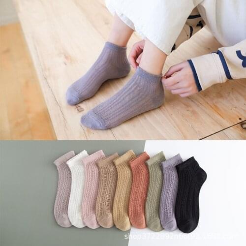 Socks womens socks pure cotton shallow mouth spring and summer thin lovely net eye tube boat socks