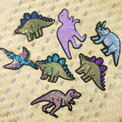 Apparel sequin embroidery dinosaur animal cartoon patches for clothing AM-3