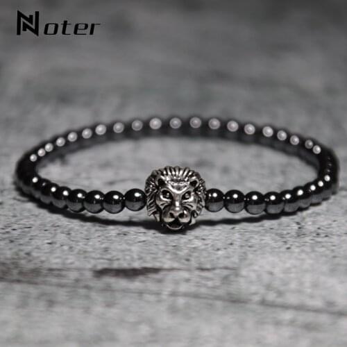 Punk Copper Metal Bracelets For Hombre Boys Vintage Leopard King Lion Animal Braslet Cute Crown Cross Brazalete Men Hand Jewelry