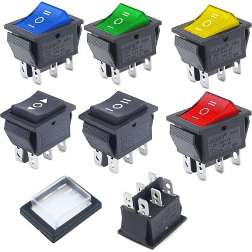 Kcd2 1pcs rocker switch power switch switch 3 positions 6 electrical equipment with light switch 16a 250vac / 20a 125va