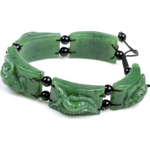 Genuine and nephrite jade bracelet natural jade bracelet Wudu spinach jade green belt certificate