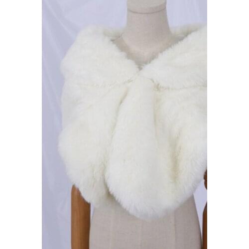 Sale Faux Fur Wrap Wedding Ivory/White