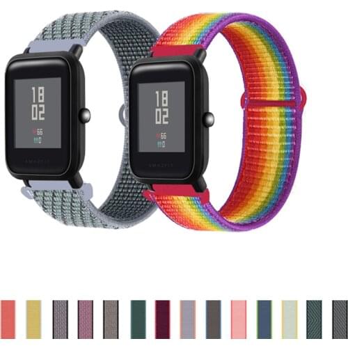 Sport Nylon Loop Wrist Band Strap for Huami Amazfit Bip Lite S U Smart Watch 20mm 22mm Watch band for Amazfit GTS 2 2e mini