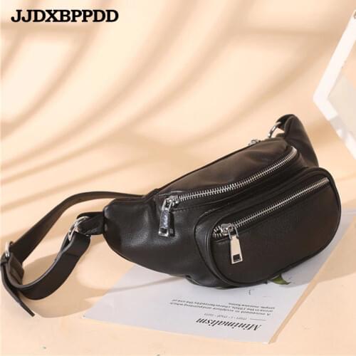 JJDXBPPDD Chain Design Genuine Leather Crossbody Bags For Women 2021 Brown Shoulder Messenger Handbags Small Chest Bag Travel
