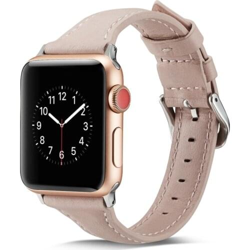 Thin Leather Strap for Apple Watch Series 6 40 44mm Watch band for iWatch 6 5 4 3 2 1 SE 38mm 42mm Belt Bracelet Watchbands