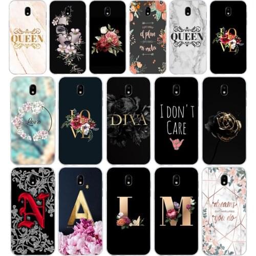 104AA Letter Flowers gift Soft Silicone Tpu Cover phone Case for Samsung Galaxy J3 J5 2016 2017 case