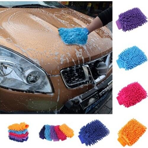 1Pc Ultrafine Fiber Chenille Anthozoan Car Wash Gloves Car Washer Supplies