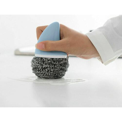 1PCS Dish Cleaning Ball Pot Brushs Stainless steel Decontamination Brush Scourer