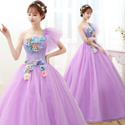 100%real light lavender flowers lace venice carnival ball gown medieval Renaissance Gown Victorian Marie Belle ball