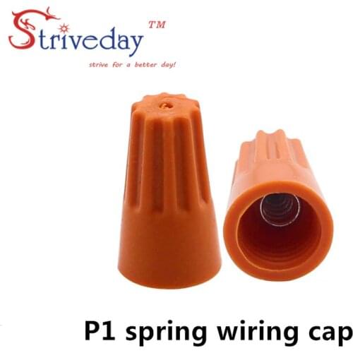 100pcs/lot P1 Splice Wire Twist Nut Connector Terminals Cap Spring Insert Assortment Color Orange