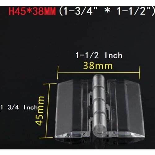 100PCS/LOT H45X38MM Acrylic Hinge Perspex Transparent Hinge Plexiglass Hinge Organic Glass Hinge 45x38mm Furniture Accessories