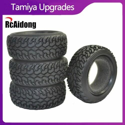 4pcs Rally Rubber Tires for Tamiya Kyosho 4WD HPI HSP 1/10 RC Drift On-Road Racing Touring Car Upgrades Parts