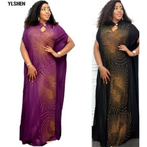 African Dresses for Women Dashiki Diamond African Dress Clothing Fashion Robe Boubou Africaine Femme 2019 Africa Dress Clothes