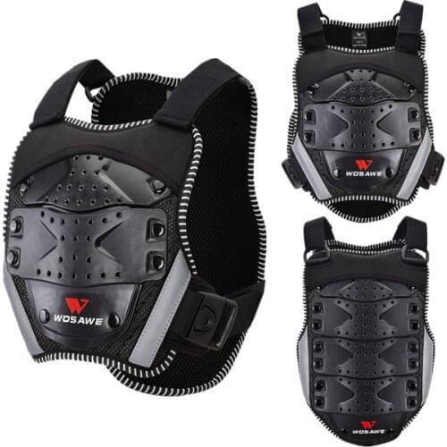 WOSAWE Kids Motorcycle Armor Vest Chest Back Protection Motocross Skiing Skateboard Safety Jacket Moto Wear Protective Gear