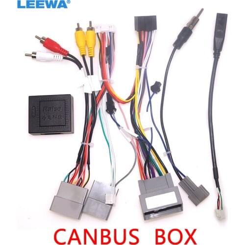 LEEWA Car 16Pin Android Stereo Power Wiring Harness With Canbus + USB For Honda XR-V(15-17)/Vezel(15-18)/Jade(13-17)/Fit(14-19)