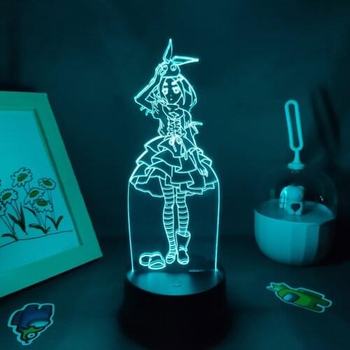 Bakemonogatari Anime Figure Yotsugi Ononoki 3D Led Lamps RGB Night Lights Manga Cute Gifts Bedroom Bedside Table Desk Decoration