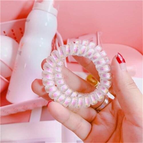 Shining Women Girl Mermaid Scrunchies Hair Ring Glitter Reflective Color Laser Hair Ties Rope Telephone Wire Line Hair Bands