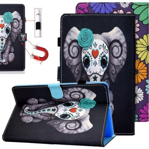 SM-T585 Tablet Case For Samsung Galaxy Tab A A6 10.1" 2016 SM-T580 T580 T585 T585N Stand Cover Funda Cute Flower Elephant Shell