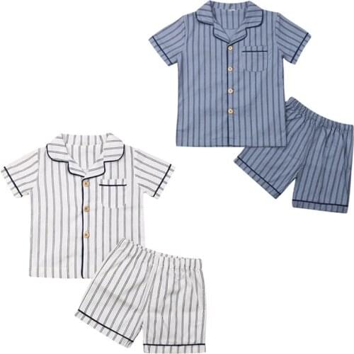 2-7Years Toddler Kid Boy Homewear Sleepwear Shirt+Short Pants Pajama Sleepwear Outfits