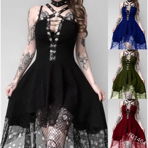 Gothic Medieval Dress Cosplay Carnival Halloween Dresses Womne Plus Size Cold Shoulder Butterfly Sleeve Lace Up Halloween Dress
