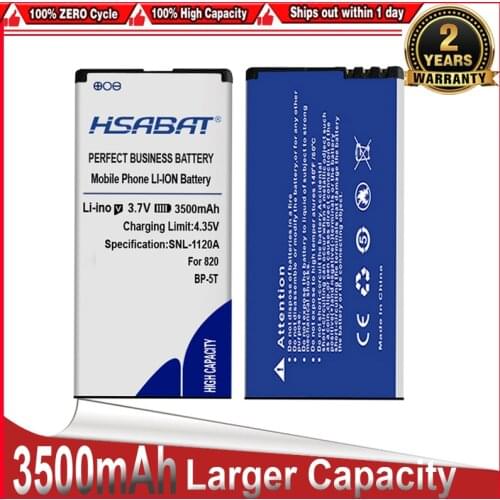 HSABAT 3500mAh BP-5T Battery for Nokia Lumia 820 Arrow RM-878 825 Lumia 820T Lumia 820.2 Lumia 825