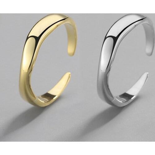 Irregular Wave Rings Adjustable opening New Silvery for Women Couple Adjustable Ring Geometric Handmade Jewelry Trendy Simple