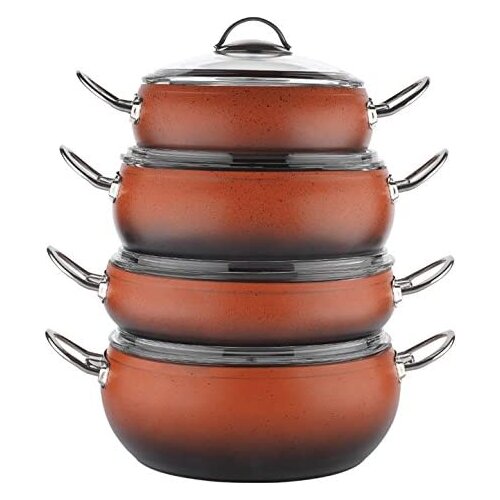 Schafer Jupiter Cookware 8 Pieces-Red