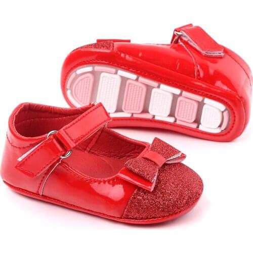 Hot Toddler Girl Crib Shoes Newborn Baby Girls Bowknot Soft Sole Dot Print Casual Shoes