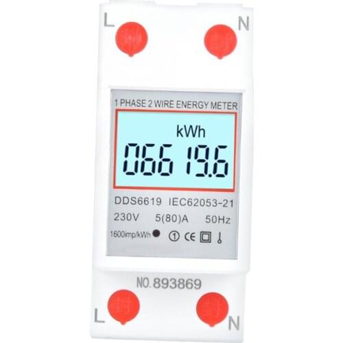 DDS6619 Multi-Function Power Meter Single-Phase Electric Energy Meter Power Meter 2P 230V digital wattmeter