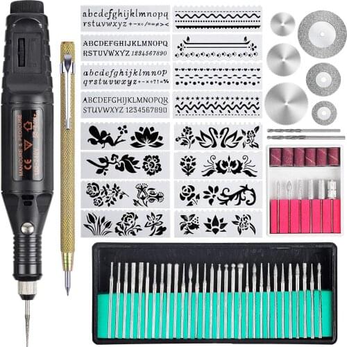 1 Set Engraving Tool Kit, Electric Wired Micro Engraver Carving Etching Pen for Stone Glass Wood